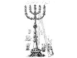 Giant gilded candelabra, fifty feet high, two of which stood in the Court of Women, near the collection boxes where Jesus sat - Mk.21.41, Lk.21.1